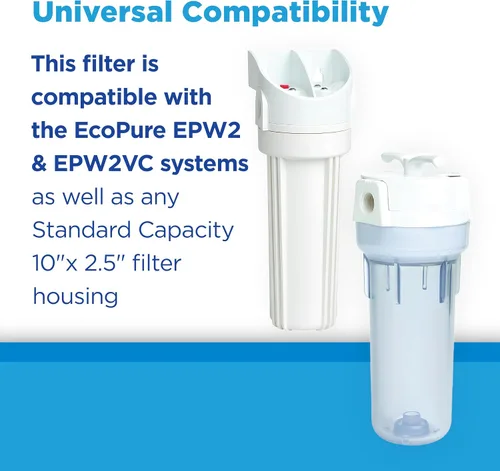 Vista 4 de EcoPure EPW2B - Filtro de agua para toda la casa fundido, ajuste universal