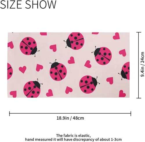 Vista 2 de MOYYO - Diadema elástica sin costuras, diseño de mariquita con corazones