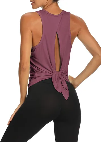 Vista 21 de Bestisun - Camisetas de tirantes para mujer con espalda abierta, ropa deportiva para entrenamiento, yoga y ejercicio Verde militar