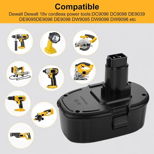 Vista 3 de energup Paquete de 2 baterías de repuesto de 18 V 7000 mAh para baterías Dewalt de 18 V xrp, DC9096 DC9098 DC9099 DE9098 DW9095 DW9096 DW9098 DE9503