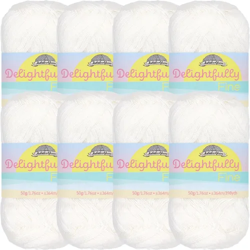 Vista 33 de JubileeYarn - Ovillo de hilo deliciosamente fino, 1.76 oz/madeja de rayón de bambú, color rosa polvo, 4 madejas