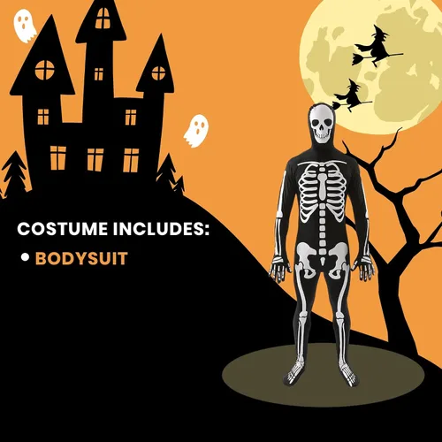 Vista 6 de Traje clásico de esqueleto adulto traje de piel - XL