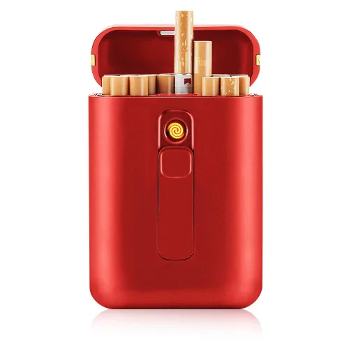 Vista 10 de Caja de cigarrillos con caja de cigarrillos más encendedor, paquete portátil tamaño King, 20 unidades, cigarrillos de tamaño regular, encendedores