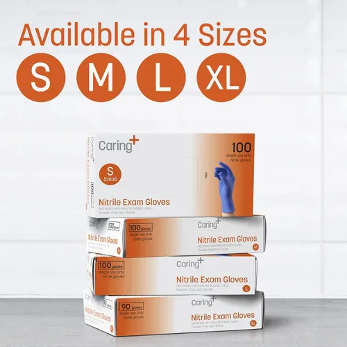 Vista 4 de Nitrile Exam Gloves, Powder Free and Not Made with Natural Rubber Latex Large (paquete de 100)