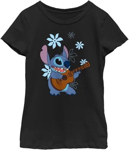 Vista 6 de Camiseta de danza floral Lilo & Stitch con ukelele para niñas Gris asfalto