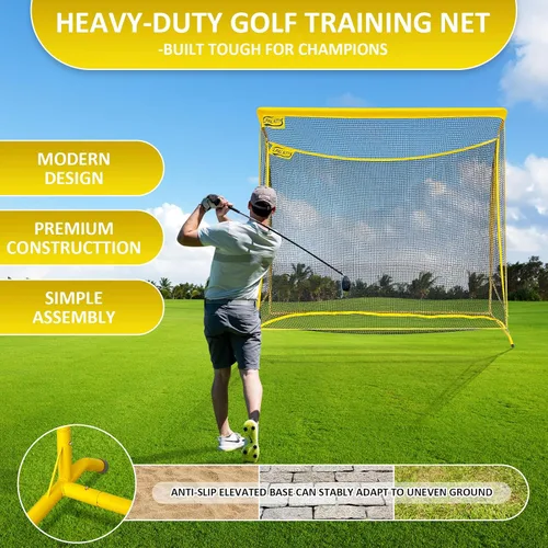 Vista 2 de Golf Hitting Net with Extra Striking Net, Heavy Duty Golf Practice Net for Golfer Backyard Driving Swing, Golf Impact Net Cage Metal Frame with
