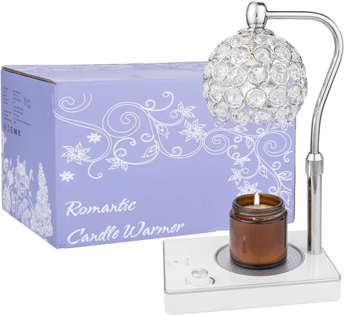 Vista 4 de Lámpara de fragancia de estilo elegante, calentador de velas de arriba hacia abajo ajustable con temporizador, calentador eléctrico de cera