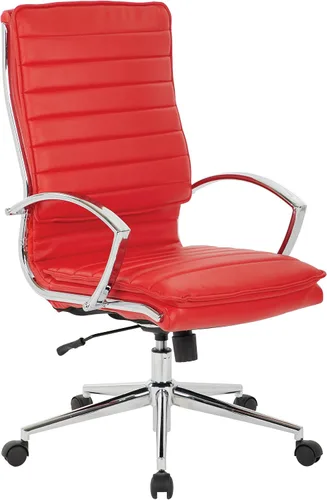 Vista 12 de Office Star SPX - Silla de invitados de piel sintética con respaldo medio con brazos de bucle y base cromada, color negro