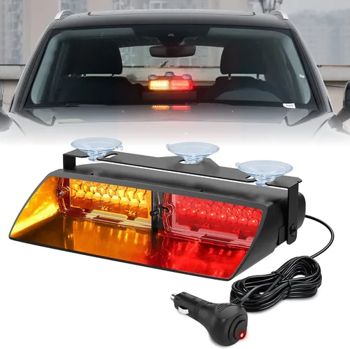 Vista 22 de Nilight 16LED Amber Dash Strobe Light Cigarette Lighter Plug Ámbar