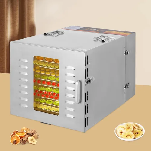 Vista 3 de Deshidratador de alimentos para cecina, máquina deshidratadora eléctrica de alimentos, secadora deshidratada de 1000 W, gran espacio de secado, 10