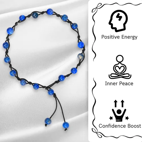 Vista 18 de Amazing Gemstone Crystal Anklet Ankle Bracelets for Women - Waterproof Beaded Healing Crystal Anklets, Plus Size Chakra Gemstone Bead Anklet
