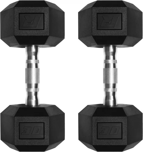 Vista 25 de RitFit Juego de mancuernas hexagonales revestidas de PVC de 5 a 650 libras con estante opcional para gimnasio en casa, peso de mano con mango
