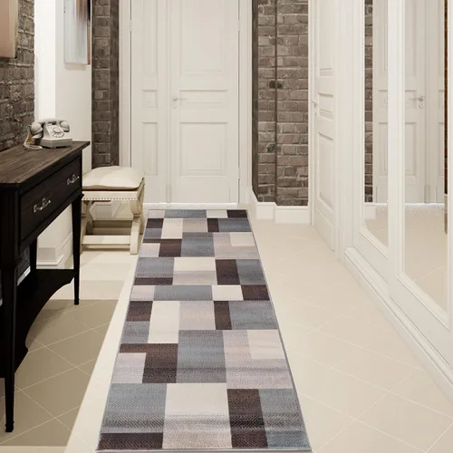Vista 20 de BLUENILEMILLS Fiji - Colección de alfombras contemporáneas para interiores, alfombra geométrica de retazos moderna con respaldo de yute duradero