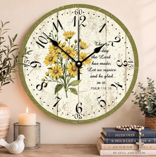 Vista 71 de Reloj con versículo bíblico con citas de Jesús, relojes de 0929Regalos Cristianos (2)