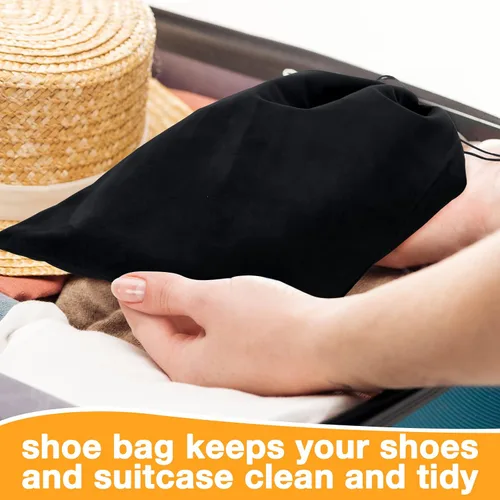 Vista 6 de Berlune 8 bolsas de zapatos deportivos para viajes, bolsas de zapatos de viaje para embalaje de 12 x 17 pulgadas, bolsas de polvo lavables