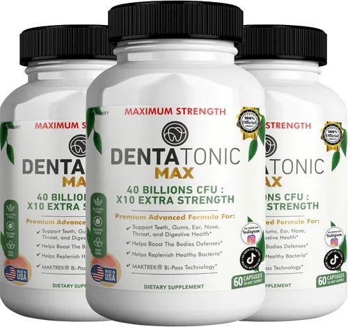 Vista 6 de Suplemento probiótico Denta Tonic Max, 40 mil millones de UFC, 60 cápsulas, apoya la salud oral y digestiva (1)