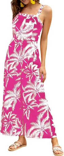 Vista 3 de Umenlele Enterizo casual bohemio sin mangas con cintura alta y pierna ancha para mujer