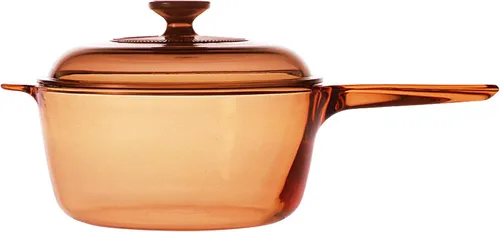 Vista 5 de Visions Juego de ollas de cocina de 6 piezas con cubiertas de vidrio, ámbar