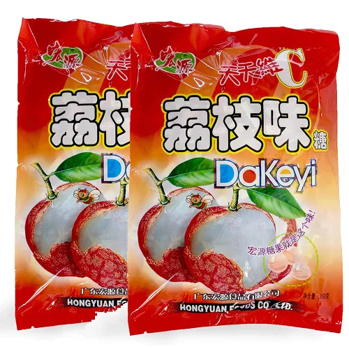 Vista 7 de Hong Yuan Classic Hard Candy 12.3 oz/350 g (lichi, paquete de 3)