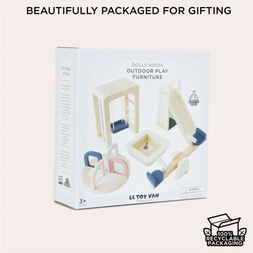 Vista 7 de Juego de muebles de exterior para casa de muñecas Accesorios de muebles de jardín para casas de muñecas, juego de simulación de madera premium