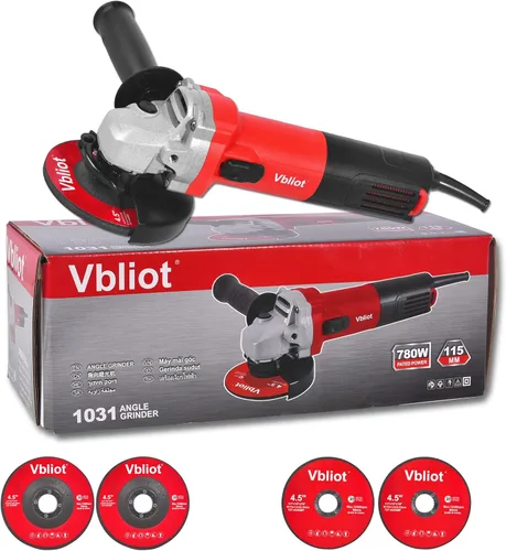Vista 7 de Herramienta Amoladora Angular, Amoladora Eléctrica de 6.5 Amperios de 4-1/2 Pulgadas con Interruptor Ergonómico Antideslizante Lateral para Corte