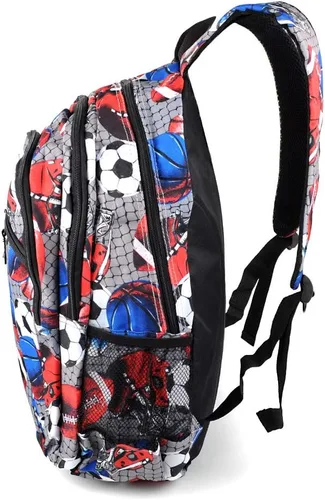 Vista 3 de Parquet Mochila escolar y de viaje para exteriores, equipaje, portátiles, mochila deportiva para adultos y adolescentes, Sport-gris, Mochilas