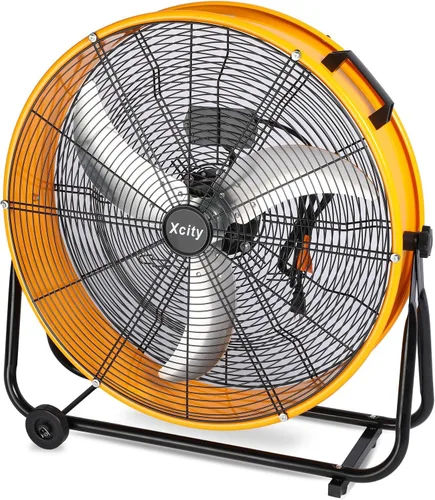 Vista 9 de Xcity Ventiladores de piso industriales de metal de 12 pulgadas, máximo 1800 CFM, ventilador de alta velocidad resistente con inclinación ajustable