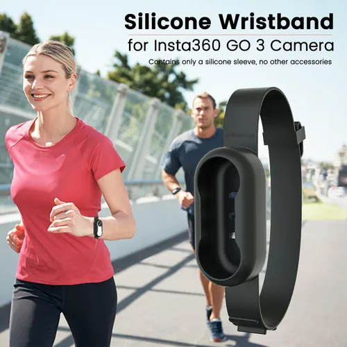 Vista 2 de Pulsera de silicona para Insta360 GO 3, funda protectora de silicona para Insta360 GO 3 accesorio de cámara de acción (negro)