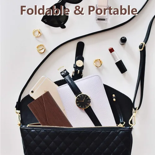 Vista 4 de Glasses Cases, Eyeglasses Case Hard Shell For Men Women, PU Folding Glasses Sunglasses Case Portable With Clean Cloth
