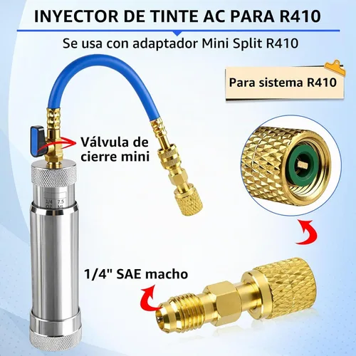 Vista 6 de Inyector de tinte de CA 1234YF con válvula de bola de cierre