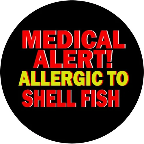 Vista 3 de Alerta médica alérgica a la cáscara de pescado advertencia de seguridad regalo PopSockets agarre y soporte para teléfonos y tabletas, Negro