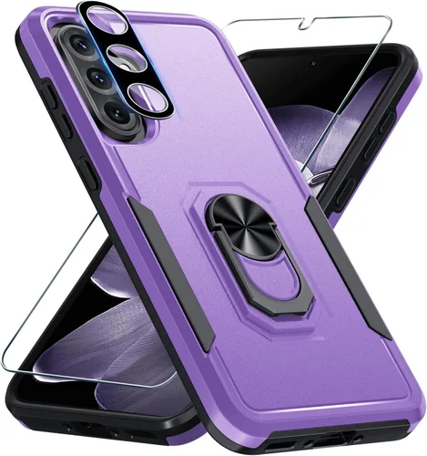 Vista 35 de Janmitta Funda compatible con Samsung Galaxy A14 5G con protector de pantalla + protector de lente de cámara, funda resistente de servicio pesado