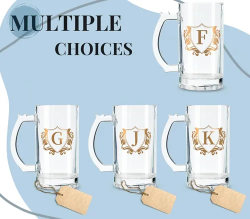Vista 5 de Onebttl Regalos personalizados de cerveza para hombres amantes de la cerveza, taza de cerveza pesada de 17 onzas con asa para jefe como regalo