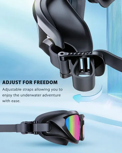 Vista 8 de Swim Goggles, Unisex Adult Swimming Goggles Upgraded Anti Fog Anti UV No Leakage Wide View for Men Women Youth