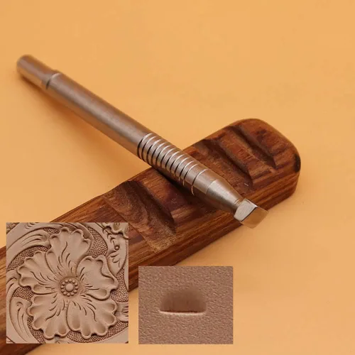 Vista 4 de Herramienta de estampado de cuero 304 de acero inoxidable profesional, herramientas de sello de borde de cuero, perforación, bricolaje LeatherCrafts
