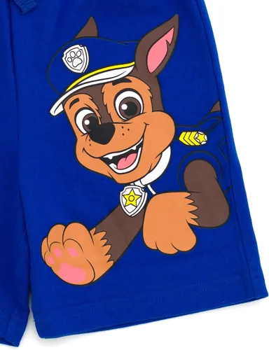 Vista 7 de Paw Patrol Chase Skye Rubble Marshall - Conjunto de camiseta y pantalones cortos de ciclismo de rizo francés para niños pequeños y grandes