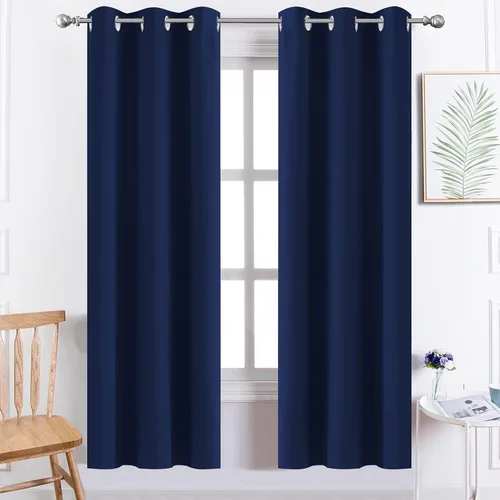 Vista 51 de Yakamok Cortinas opacas para dormitorio, aislamiento térmico, cortinas de oscurecimiento de habitación para sala de estar, juego de 2 paneles