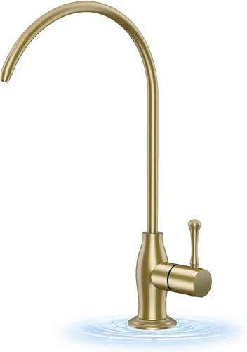 Vista 14 de WEWE Grifo de agua potable vintage, grifo de filtro de agua de cocina de acero inoxidable sin plomo para sistema de ósmosis inversa, grifo de Níquel