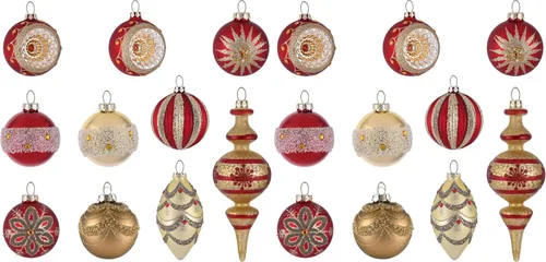 Vista 12 de Valery Madelyn Juego de adornos de Navidad de cristal, 10 quilates, oro azul, mercurio, bolas de árbol de Navidad, decoración de lujo colgante