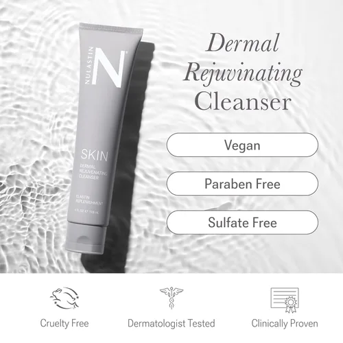 Vista 5 de NULASTIN Limpiador facial rejuvenecedor dérmico, limpiador facial iluminador y exfoliante para mujeres con cuentas de jojoba + limpia, exfolia e