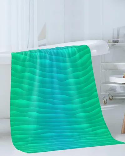 Vista 3 de Juego de toallas de baño verdes de verano para baño, toallas de lujo, regalos para mujeres, secado rápido, playa, cocina, mano, cabello, cara, yoga