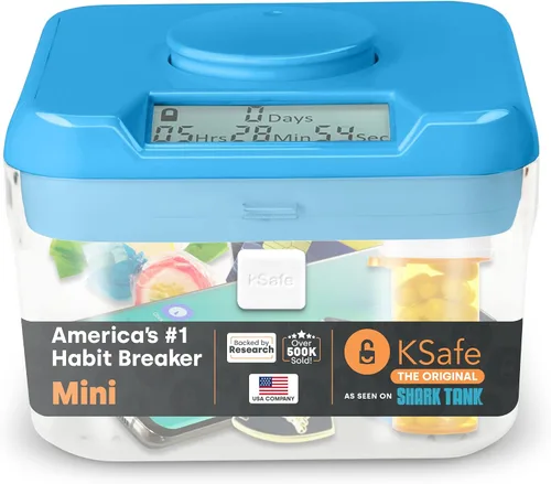Vista 20 de KSafe - Caja de bloqueo con temporizador para teléfonos, aperitivos y medicamentos, caja fuerte para celulares, cárcel y alimentos con temporizador