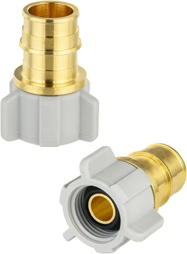 Vista 10 de 2 piezas EFIELD Pex-A Expansión 1/2" X 1/2" Hembra NPT Codo Giratorio Colocaciones de latón de flujo completo, ASTM F1960