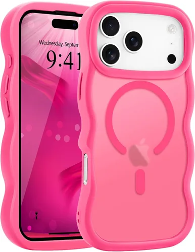 Vista 58 de Pepmune - Funda para iPhone 12 Pro Max con marco ondulado y estructura rígida, color mate claro, cubierta trasera unisex, compatible con Magsafe
