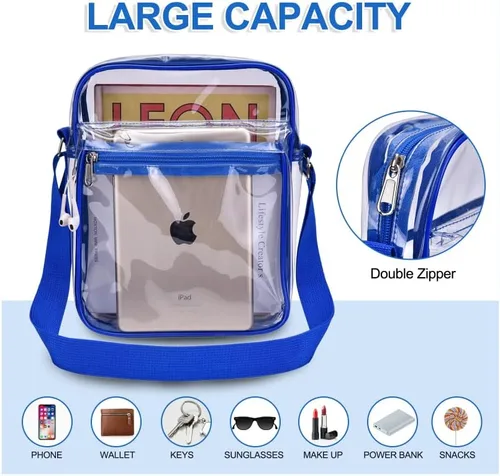 Vista 4 de USPECLARE Clear Purse Bag for Stadium Events Clear Messenger Bag for Men and Women