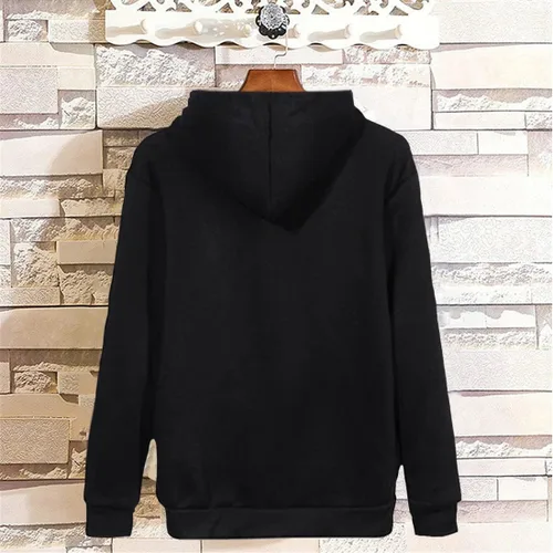Vista 3 de Volrath Sudadera unisex de forro polar con capucha y bolsillo con estampado de anime, color negro