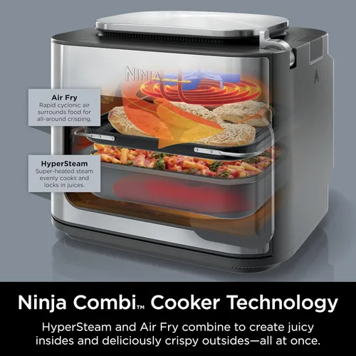 Vista 3 de Ninja® Combi™ Multicocina y freidora de aire todo en uno, acero inoxidable
