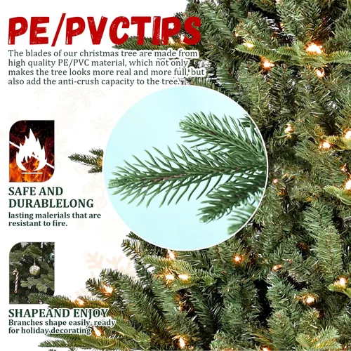 Vista 3 de 7.5ft PE PVC Artificial Christmas Tree