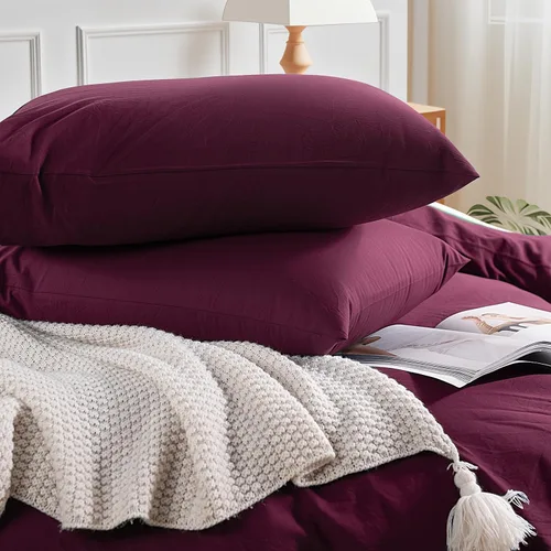 Vista 240 de NEXHOME PRO Funda de edredón Twin XL 100% algodón lavado, transpirable, duradera, texturizada, similar al lino, juego de ropa de cama para el hogar