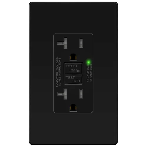 Vista 27 de TG Salida GFCI de 20 amperios, receptáculo eléctrico resistente a Negro